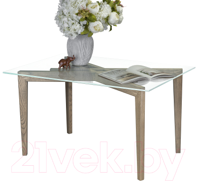 Журнальный столик Мебелик Рилле 448 (шимо/стекло прозрачное)