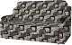 Диван Асмана Виктория 120 с декором (рогожка кубики коричневые) - 