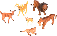 Набор фигурок коллекционных Masai Mara Мир диких животных. Семья львов и семья оленей / MM211-285 - 