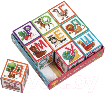 Развивающая игра Айрис-пресс Умные кубики в поддончике. Азбука для малышей / 9785811280087