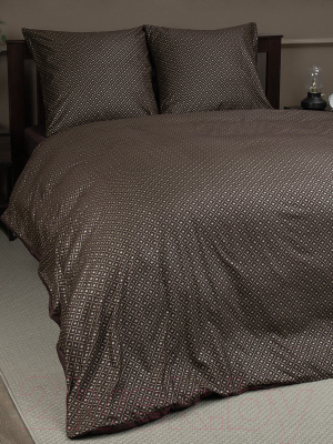 Комплект постельного белья Amore Mio Мако-сатин Shine Crown BR Микрофибра 2.0сп / 34025 (коричневый)