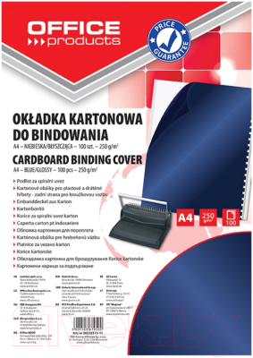 Обложки для переплета Office Products 250г/м2 / 20232515-11 (100шт, темно-синий)