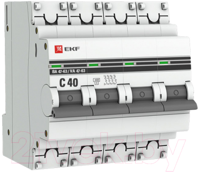 Выключатель автоматический EKF PROxima ВА 47-63 4P 40А (C) 4.5kA / mcb4763-4-40C-pro