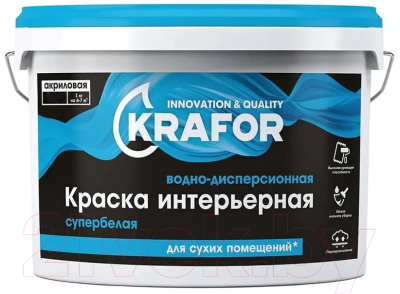 Краска Krafor Интерьерная (1.5кг, супербелый)