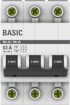Выключатель нагрузки EKF Basic 3P 63А ВН-29 / SL29-3-63-bas