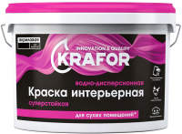 Краска Krafor Интерьерная суперстойкая (1.5кг) - 