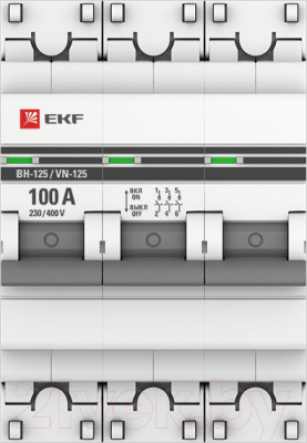 Выключатель нагрузки EKF PROxima ВН-125 3P 100А / SL125-3-100-Pro