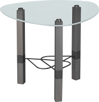 Журнальный столик Мебелик Лючия 2103 (серый бетон/серый/прозрачное) - 