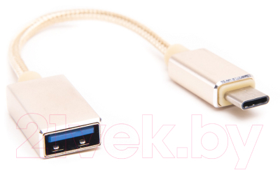 Кабель/переходник Atom USB Type-C 3.1 - USB А 2.0 OTG (0.15м, золотой)