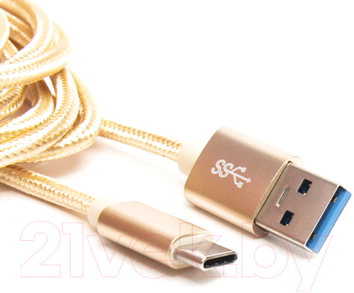 Кабель Atom USB Type-C 3.1 - USB А 3.0 (1.8м, золотой)