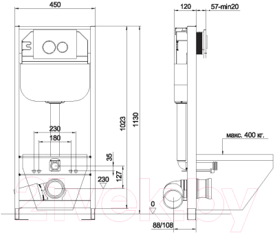 Инсталляция для унитаза Aquanika Basic 10.702.450.02.05W