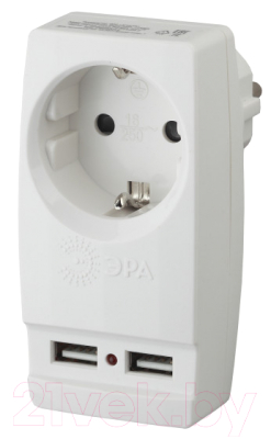 Электроразветвитель ЭРА Polynom SP-1e-USB-W / Б0026332