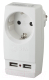 Электроразветвитель ЭРА Polynom SP-1e-USB-W / Б0026332 - 