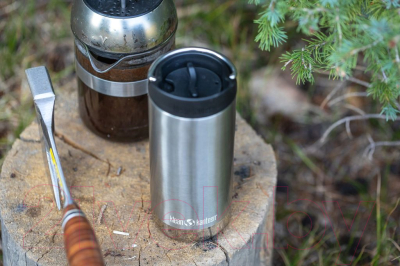 Термокружка Klean Kanteen TKWide Cafe Cap Brushed Stainless / 1008301 (355мл)