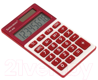Калькулятор Brauberg PK-608-WR / 250521 (бордовый)