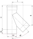 Миниатюра изображения товара Тройник для дымохода Ferrum 135° 430/0.8мм Ф115 / f4618