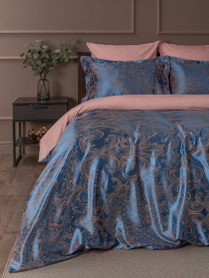 Комплект постельного белья Buenas Noches Сатин Жаккард Dolce 2.0 / 25522 (голубой/розовый)