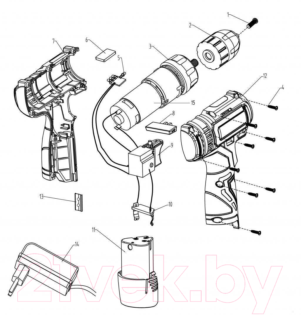 Аккумуляторная дрель-шуруповерт Kolner KCD 12-2LC