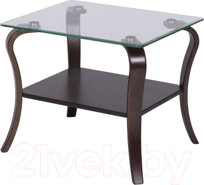 Журнальный столик Мебелик Шарм (стекло/орех)