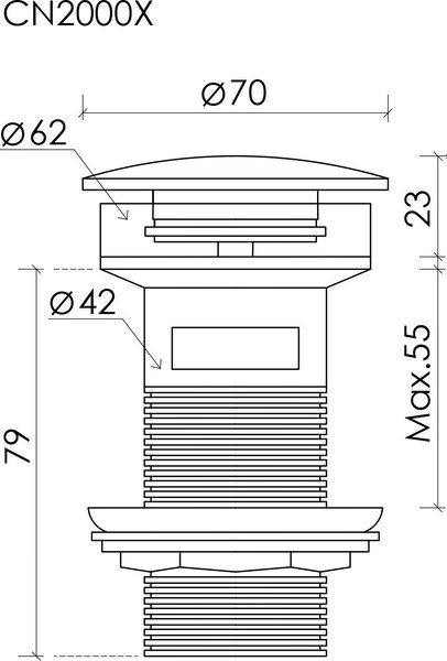 Донный клапан Ceramica Nova CN2000X (белый, c переливом)