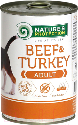 Влажный корм для собак Nature's Protection Adult Beef & Turkey / KIK45097 (400г)