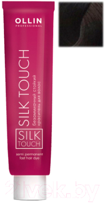 Крем-краска для волос Ollin Professional Silk Touch Безаммиачная 3/0 (60мл, темный шатен)