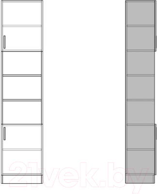 Шкаф-пенал Макс Стайл Falcon Fidji Egger 240x50x50 / 3C5060 (белый базовый W908 ST2)