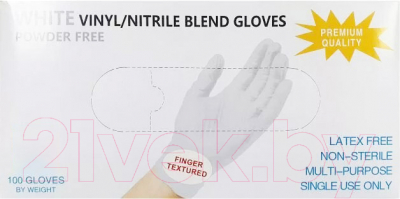Перчатки одноразовые Wally Plastic  (S, 100шт, белый)