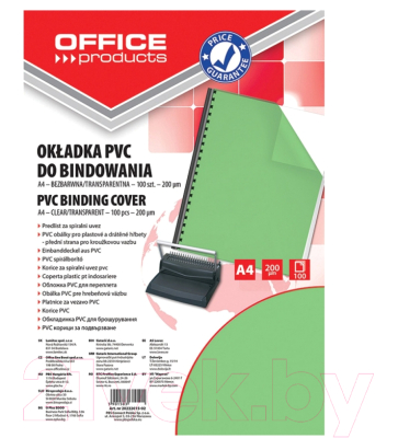 Обложки для переплета Office Products 0.2мм / 20222015-02 (100шт, зеленый)