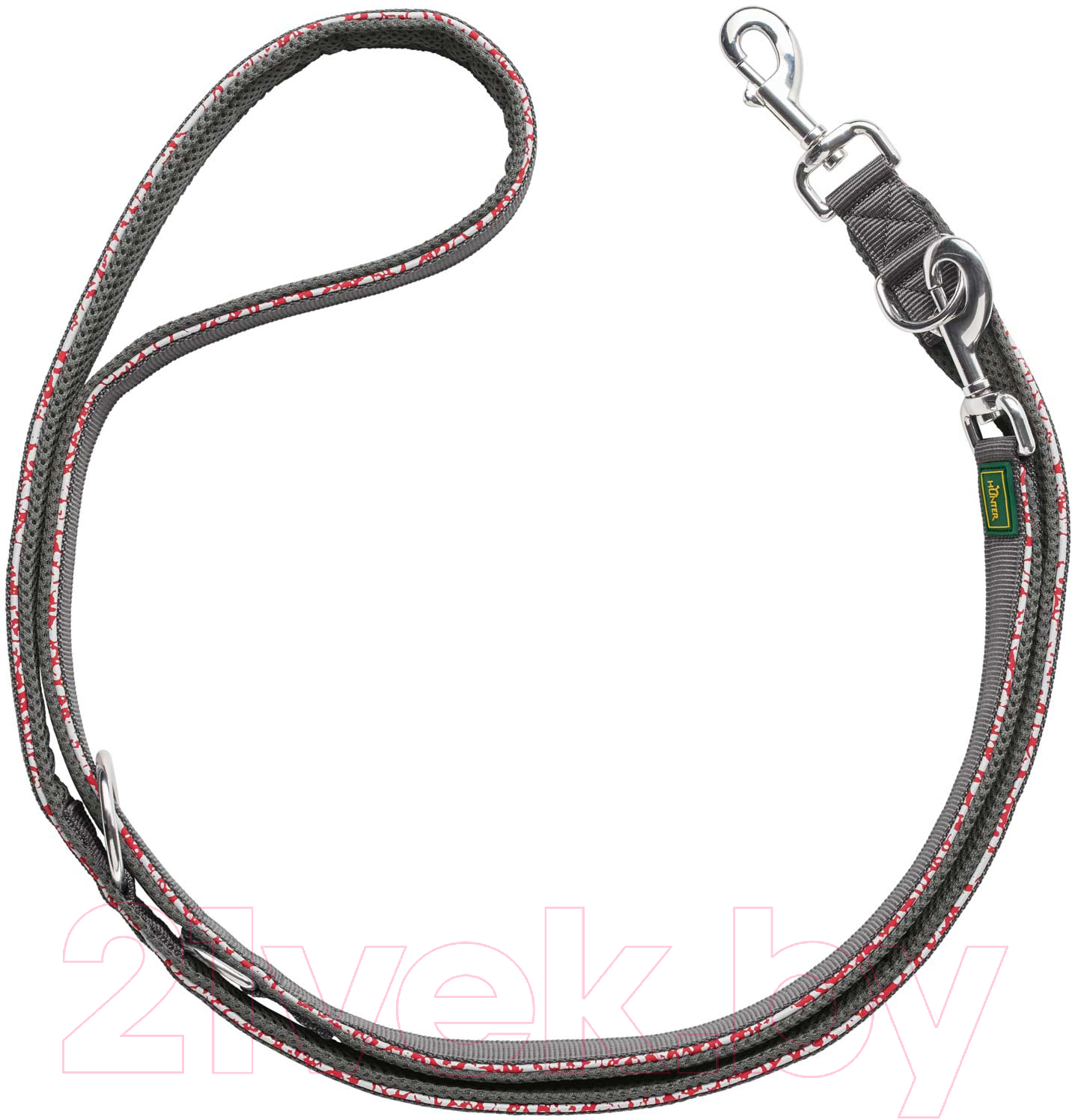 Поводок HUNTER T-Leash Divo Reflect 15/200 / 69120 (красный/серый) — фото 2