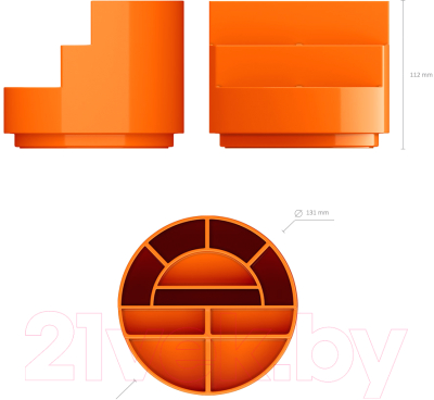 Органайзер настольный Erich Krause Mini Burger Neon Solid / 55771 (оранжевый)