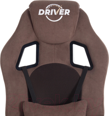 Кресло геймерское Tetchair Driver флок/ткань (коричневый)