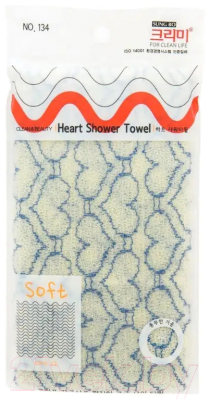 Мочалка для тела Sungbo Cleamy Clean&Beauty Heart Shower Towel (28x95)
