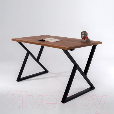 Обеденный стол Millwood Дели Л18 120x70x75 (дуб табачный крафт/металл черный)