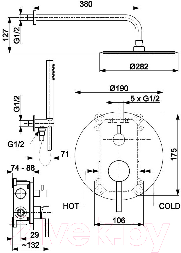 Душевая система Armatura Moza 5039-501-00