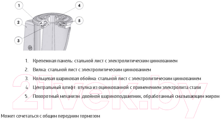 Опора колесная для тележки складской Tellure Rota 686701