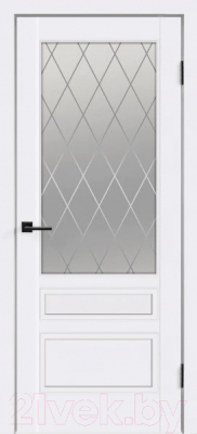 Дверь межкомнатная Velldoris Эмаль Scandi 3V 60x200 без врезки (белый/ромб светлый)