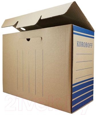 Коробка архивная Koroboff оф150б (бурый/синий)