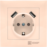 

Розетка EKF, PROxima Валенсия / EWR16-028-20-2USB