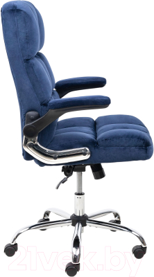Кресло офисное AksHome Caesar Chrome (вельвет темно-синий)