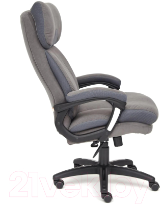 Кресло офисное Tetchair Duke флок/ткань (серый/серый)