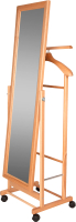 Стойка для одежды Мебелик Костюмная с зеркалом на колесах В 24Н (светло-коричневый) - 