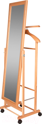 Стойка для одежды Мебелик Костюмная с зеркалом на колесах В 24Н (светло-коричневый)