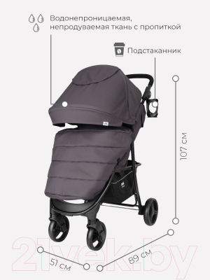 Детская прогулочная коляска MOWbaby Cross / RA080 (Carbon)
