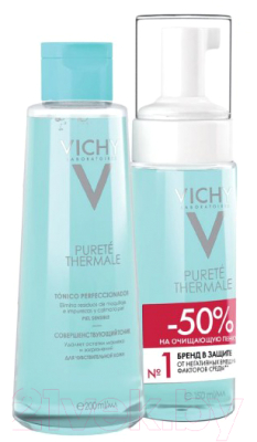 Набор косметики для лица Vichy Purete Thermale Вулканическая вода Тоник+Пенка  (200мл+150мл)