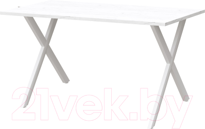 Обеденный стол Millwood Лофт Хьюстон Л18 100x70 (дуб белый крафт/металл белый)