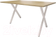 Обеденный стол Millwood Лофт Хьюстон Л18 100x70 (дуб золотой крафт/металл белый) - 