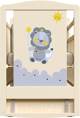 Детская кроватка VDK Dream Happy Lion поперечный маятник (Milky)