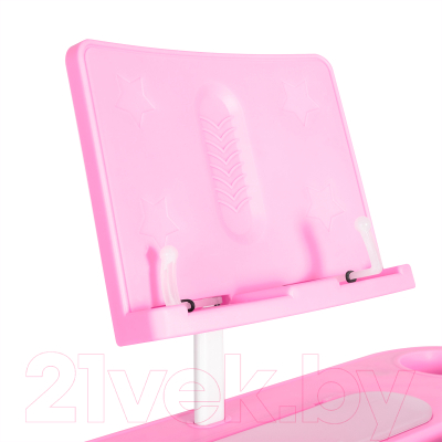 Парта+стул Anatomica Avgusta с ящиком и подставкой (белый/розовый)