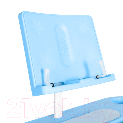 Парта+стул Anatomica Avgusta с ящиком и подставкой (белый/голубой)